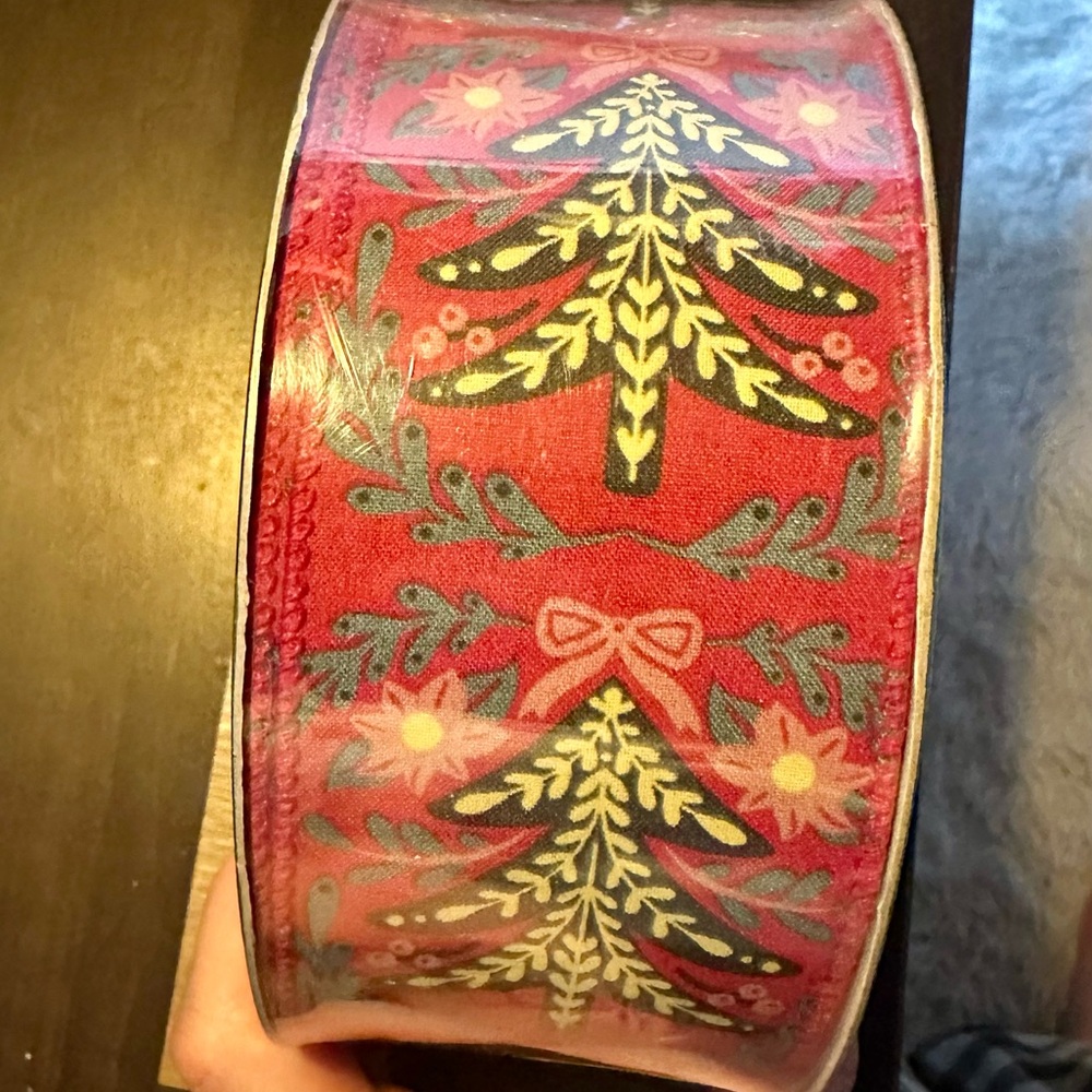 50 Yards Premium Wired Holiday Norwegian Tree Ribbon